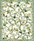 Vine Pattern With Green Floral Accents Rug