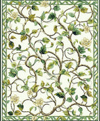 Vine Pattern With Green Floral Accents Rug