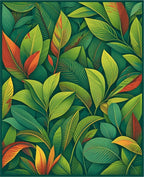 Lush Tropical Leaf Pattern Design Rug