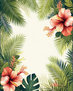 Tropical Hibiscus Leaf Pattern Rug