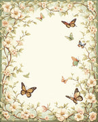Whimsical Butterflies Floral Vines Rug