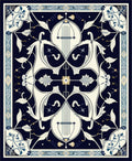 Art Nouveau Lyre Floral Decorative Rug