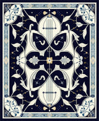 Art Nouveau Lyre Floral Decorative Rug