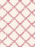 Crimson Interlocking Diamond Geometric Rug