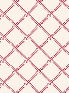 Crimson Interlocking Diamond Geometric Rug