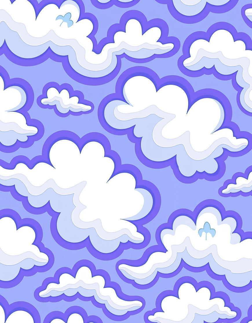 Lavender Sky Cloud Pattern Rug