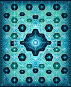 Abstract Geometric Starburst Blue Rug