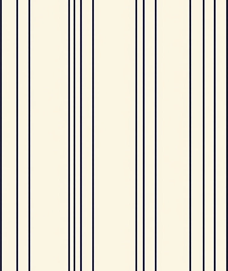 Classic Navy And Cream Stripe Rug