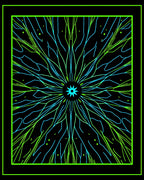 Neon Radial Starburst Design Rug
