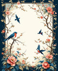 Birds Flowers Branch Design Rug