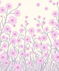 Pastel Pink Purple Floral Design Rug