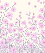 Pastel Pink Purple Floral Design Rug