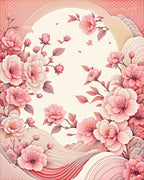 Delicate Pink Blossom Floral Pattern Rug