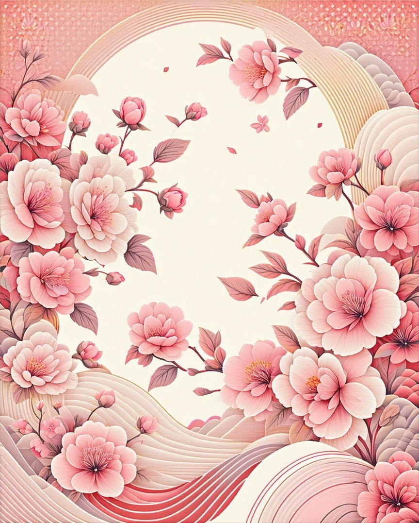 Delicate Pink Blossom Floral Pattern Rug