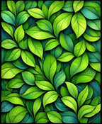 Lush Green Leaf Garden Pattern Rug