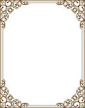 Elegant Brown Scroll Corner Flourish Rug