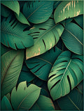 Lush Tropical Foliage Print Rug