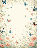 Whimsical Butterflies Flowers Pattern Rug