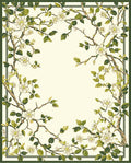 Vine Blossom And Leaf Scroll Pattern Rug