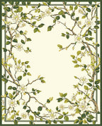 Vine Blossom And Leaf Scroll Pattern Rug