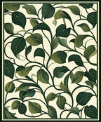 Vining Leaf Pattern Area Rug