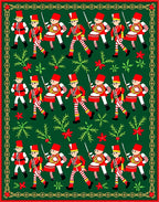 Red Soldier Marching Green Field Rug