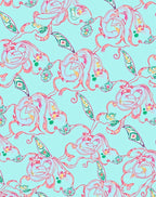 Whimsical Floral Swirl Pattern Design Rug