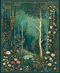 Enchanted Forest Floral Tapestry Rug