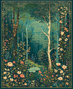 Enchanted Forest Floral Tapestry Rug