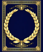 Ornate Gold Laurel Wreath Design Rug