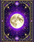 Purple Moon Stars Celestial Design Rug