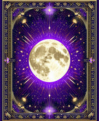 Purple Moon Stars Celestial Design Rug