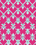 Pink Teal Geometric Diamond Lattice Rug