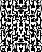 Abstract Figures Black White Pattern Rug