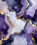 Amethyst Gold Veined Abstract Rug