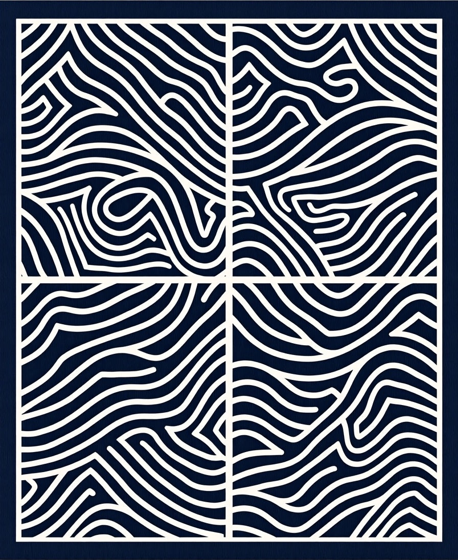 Abstract Wave Pattern Design Rug