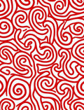 Crimson Curving Lines Rug