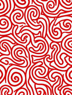 Crimson Curving Lines Rug