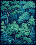 Emerald Lush Forest Tapestry Rug