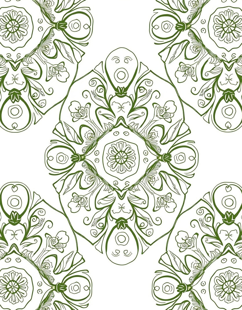 Elegant Floral Mandala Pattern Design Rug