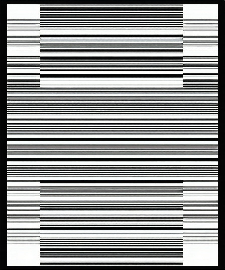 Modern Black White Stripe Graphic Rug