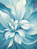 Abstract Blue White Floral Swirl Rug