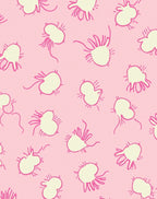 Pink Yellow Abstract Motif Rug