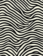 Bold Black Wave Pattern Rug