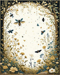 Floral and Insect Nature Pattern Rug