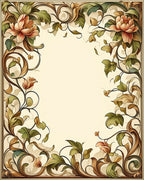Ornate Floral Vine Pattern Rug
