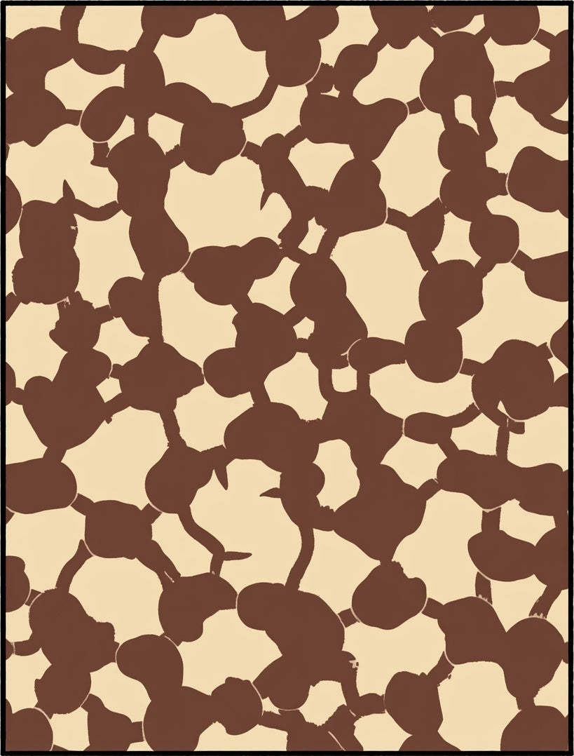 Organic Abstract Brown Beige Pattern Rug