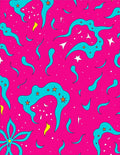 Hot Pink Aqua Swirl Starry Sky Rug
