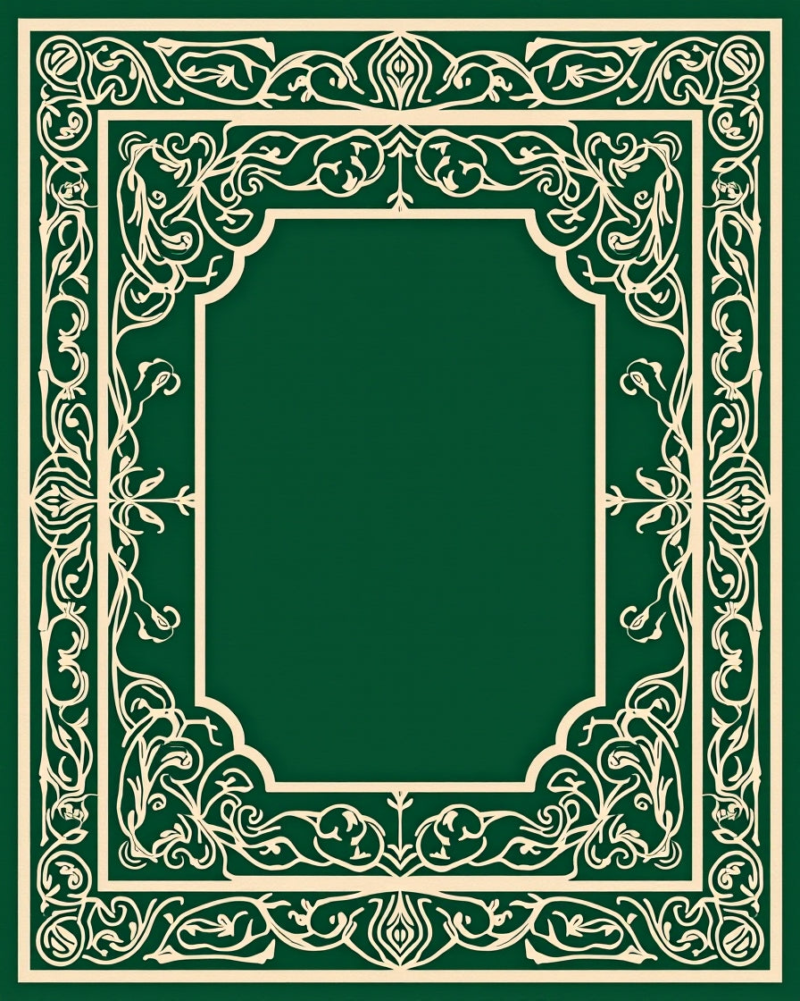 Ornate Floral Vine Border Rug