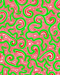 Swirling Green Red Abstract Lines Rug